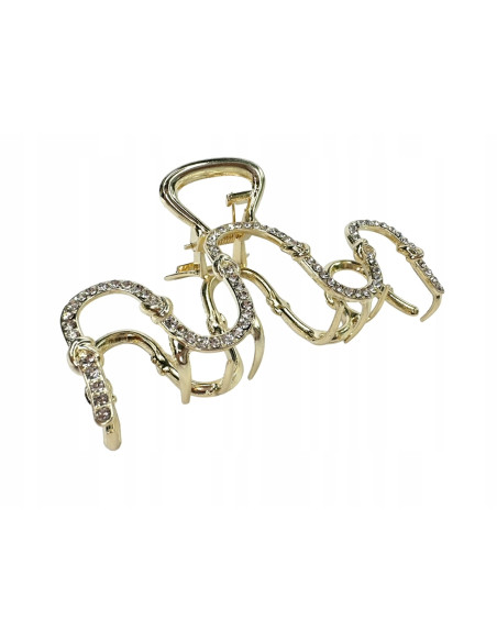 Klamra metalowa do włosów Lolita Accessories złota z cyrkoniami