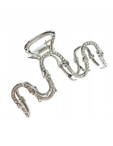 Metalowa Klamra do włosów Lolita Accessories srebrna z cyrkoniami