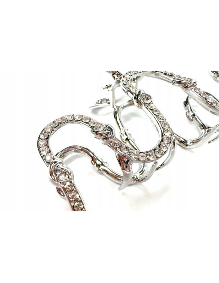 Metalowa Klamra do włosów Lolita Accessories srebrna z cyrkoniami