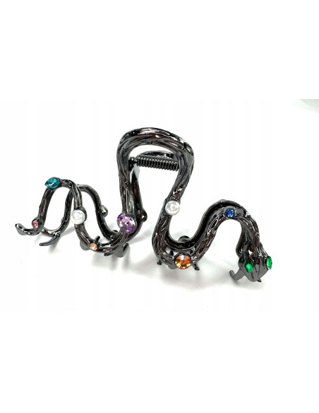 Metalowa Klamra do włosów Duży Lolita Accessories Grafitowy Wąż
