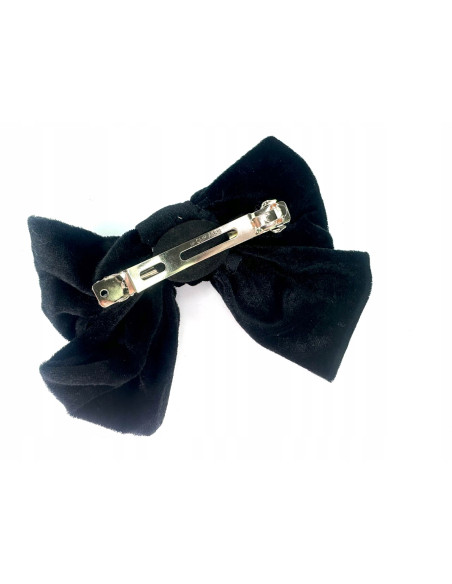 Klamra Francuska Klasycznaz Kokardą Lolita Accessories Czarna Kokarda