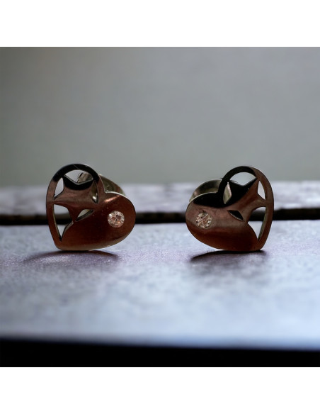 Kolczyki stal chirurgiczna Lolita Accessories srebrny Serduszko Serce