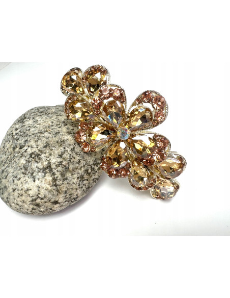 Klamra Francuska z kamieniami cyrkonie złota Lolita Accessories