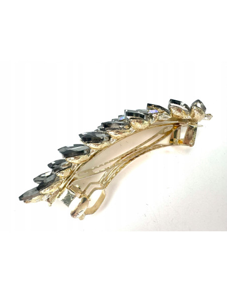 Klamra Francuska z kamieniami grafitowe cyrkonie Lolita Accessories