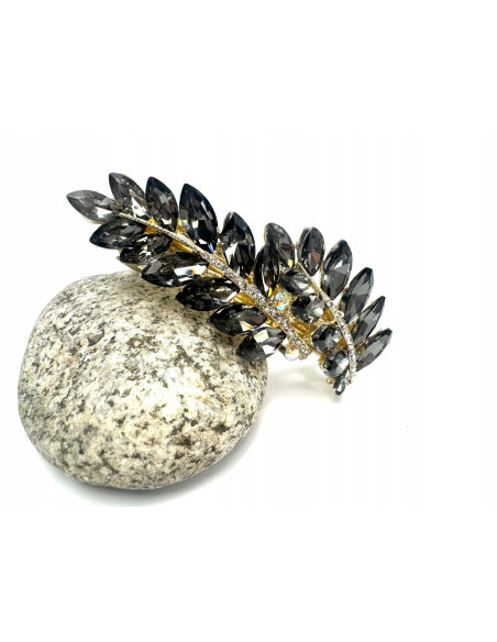 Klamra Francuska z kamieniami grafitowe cyrkonie Lolita Accessories