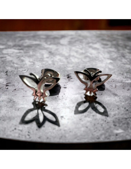Kolczyki stal chirurgiczna Lolita Accessories srebrny Motylki Motyl Motyle