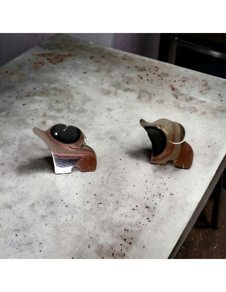 Kolczyki stal chirurgiczna Lolita Accessories srebrny Słonik Słoń Szczęście