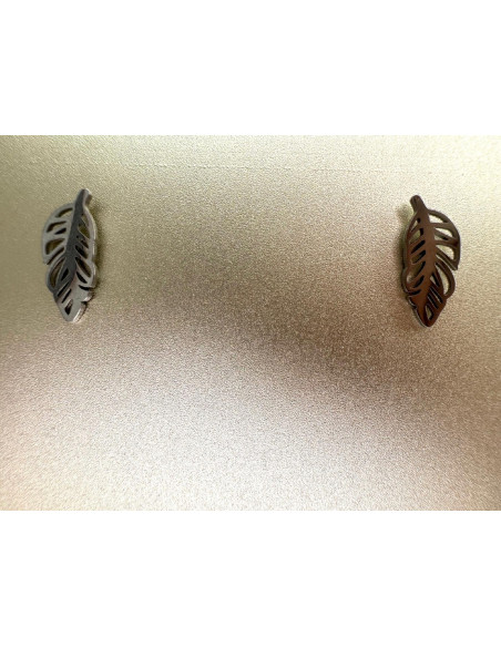 Kolczyki stal chirurgiczna Lolita Accessories srebrny Listek Liść