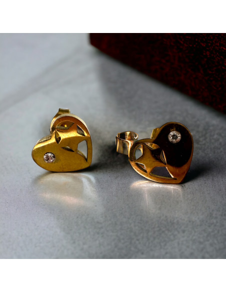 Kolczyki stal chirurgiczna Lolita Accessories złote Serduszko Serce