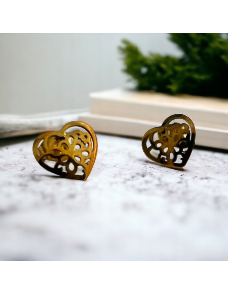 Kolczyki stal chirurgiczna Lolita Accessories złote Serduszko Serce