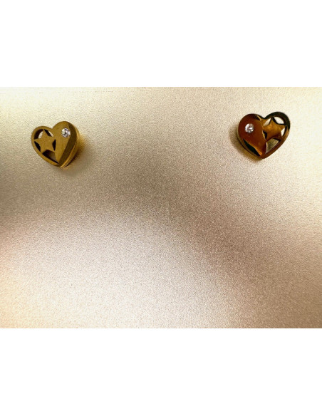 Kolczyki stal chirurgiczna Lolita Accessories złote Serduszko Serce