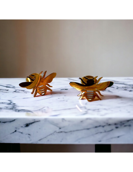 Kolczyki stal chirurgiczna Lolita Accessories złoty Muszka Pszczoła Owad