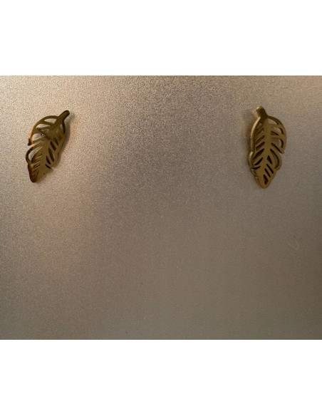 Kolczyki stal chirurgiczna Lolita Accessories złoty Listek Liść