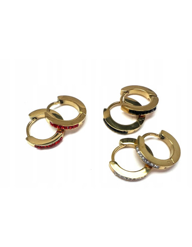 Kolczyki stal chirurgiczna Zestaw 3 pary Koła...