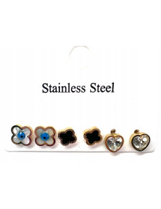 Kolczyki stal chirurgiczna Zestaw 3 komplety Hamsa Lolita...