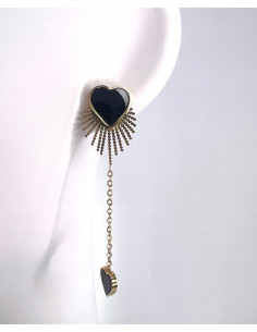 Kolczyki stal chirurgiczna Lolita Accessories złoty serce 2