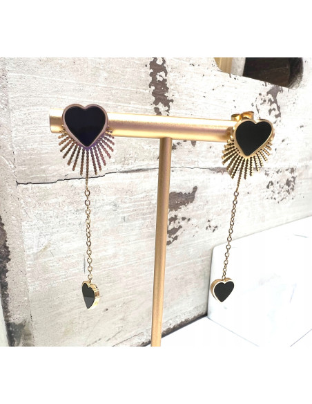 Kolczyki stal chirurgiczna Lolita Accessories złoty serce