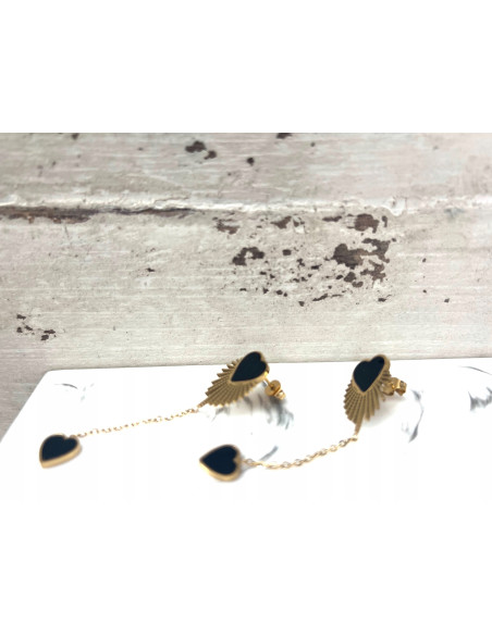 Kolczyki stal chirurgiczna Lolita Accessories złoty serce