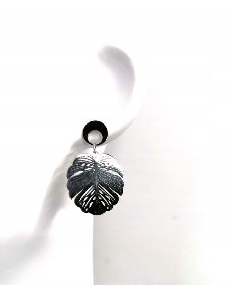 Kolczyki stal chirurgiczna Lolita Accessories srebrny Listki