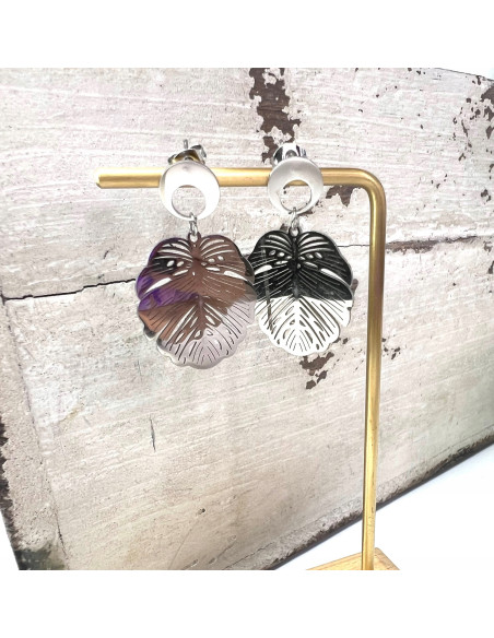 Kolczyki stal chirurgiczna Lolita Accessories srebrny Listki