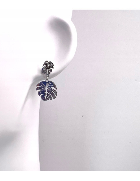 Kolczyki stal chirurgiczna Lolita Accessories srebrny Listki