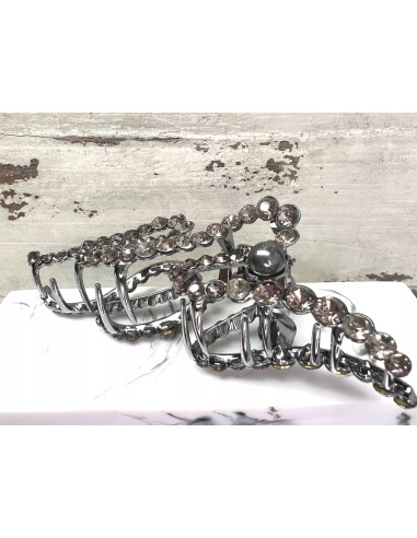 Klamra szczękowa z cyrkoniami srebrna Lolita...