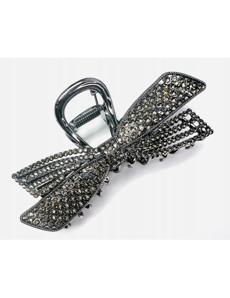 Klamra szczękowa z cyrkoniami srebrna Lolita Accessories Grafitowa