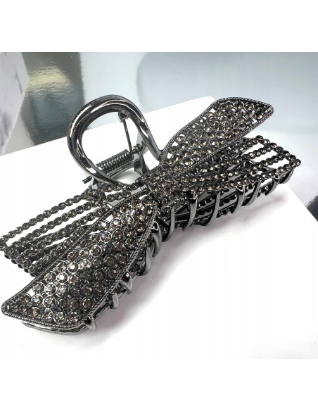 Klamra szczękowa z cyrkoniami srebrna Lolita Accessories Grafitowa