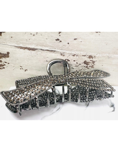 Klamra szczękowa z cyrkoniami srebrna Lolita...