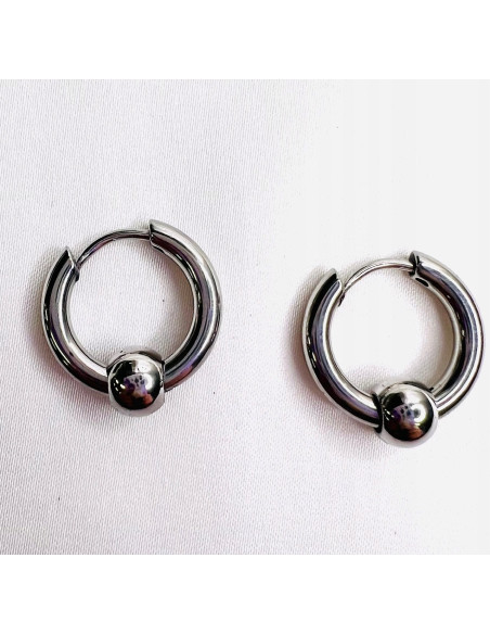 Kolczyki stal chirurgiczna Lolita Accessories srebrny 1,4 cm