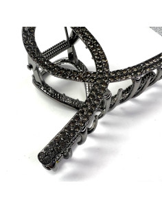 Klamra do włosów z cyrkoniami Lolita Accessories Grafitowy 2