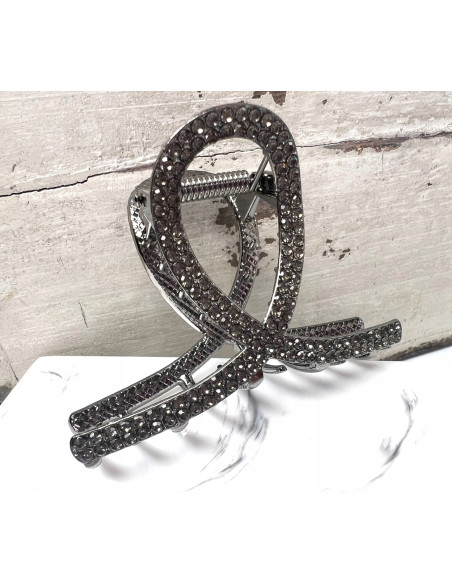 Klamra do włosów z cyrkoniami Lolita Accessories Grafitowy