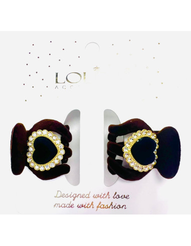 Klamra zestaw Glamur flok cyrkonie z SERCEM...