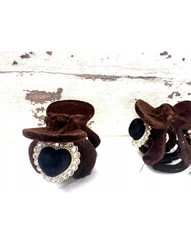 Klamra zestaw Glamur flok cyrkonie z SERCEM...