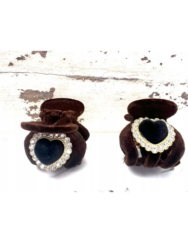 Klamra zestaw Glamur flok cyrkonie z SERCEM...