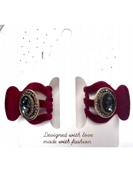 Klamra zestaw flok cyrkonie wieczorowa Zestaw 2 sztuki Lolita Accessories