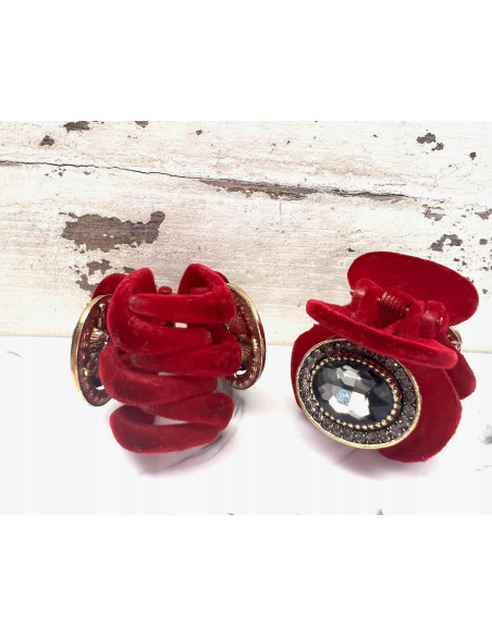 Klamra zestaw flok cyrkonie wieczorowa Zestaw 2 sztuki Lolita Accessories