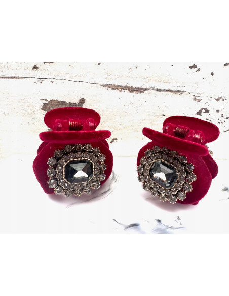 Klamra zestaw flok cyrkonie wieczorowa Zestaw 2 sztuki Lolita Accessories