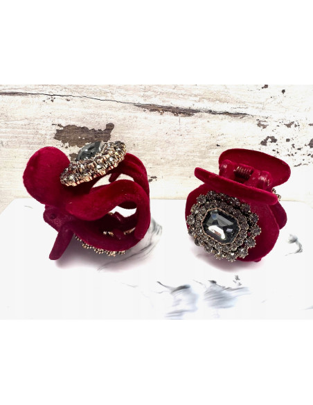 Klamra zestaw flok cyrkonie wieczorowa Zestaw 2 sztuki Lolita Accessories