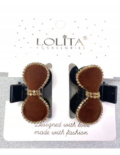 Zestaw klamerek KOKARDKI BRĄZOWE klamra Lolita Accessories