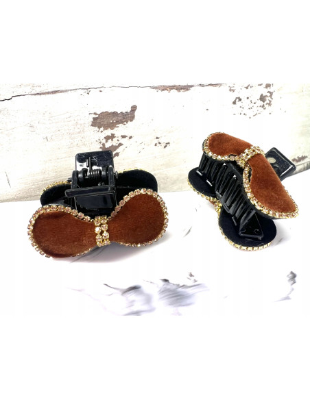 Zestaw klamerek KOKARDKI BRĄZOWE klamra Lolita Accessories