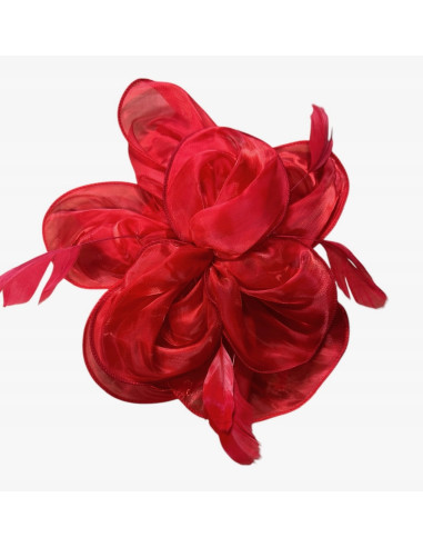 KWIAT Z MATERIAŁU na GŁOWĘ BROSZKA KOKARDA...