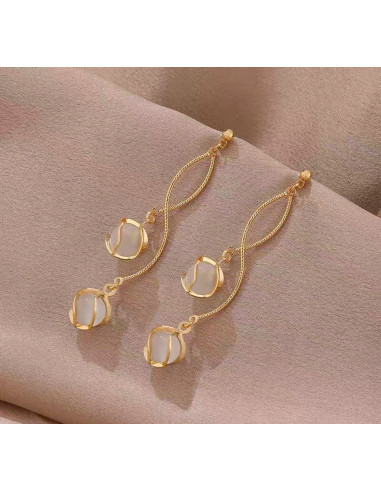 Kolczyk DŁUGIE ŚWIDERKI Z KULECZKAMI Lolita...