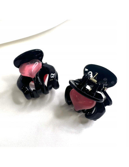Zestaw CZARNA KLAMERKA Serduszko klamra Lolita Accessories