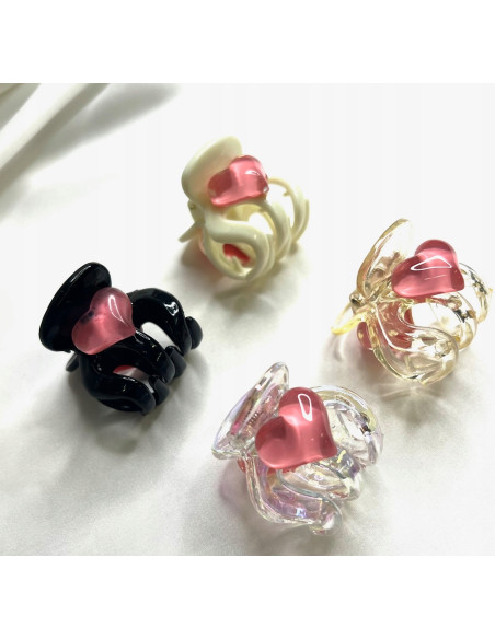 Zestaw klamerek 4 SZTUKI Serduszka Serduszko klamra Lolita Accessories
