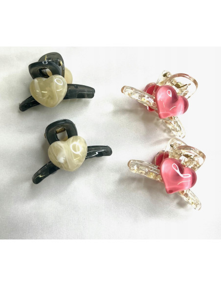 Zestaw klamerek 4 SZTUKI Serduszka Serduszko klamra Lolita Accessories