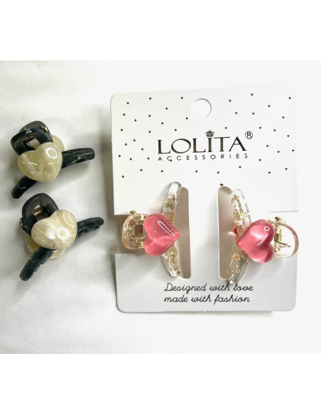 Zestaw klamerek 4 SZTUKI Serduszka Serduszko klamra Lolita Accessories