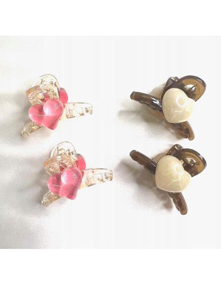 Zestaw klamerek 4 SZTUKI Z SERDUSZKIEM klamra Lolita Accessories