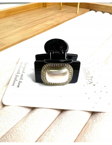 Klamra Lolita Accessories czarna z perłą