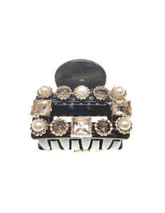 Klamra Lolita Accessories czarna z kamieniami